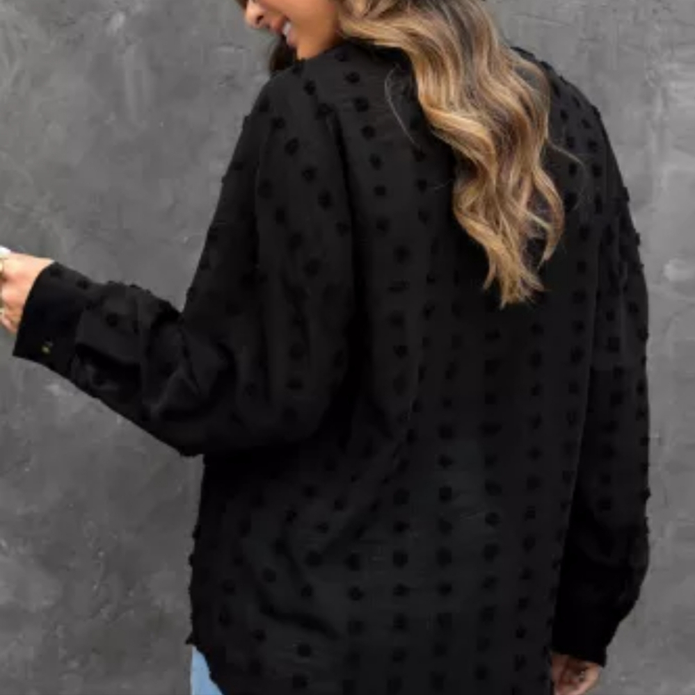 New long sleeved button Swiss dot top - Picture 4 of 8